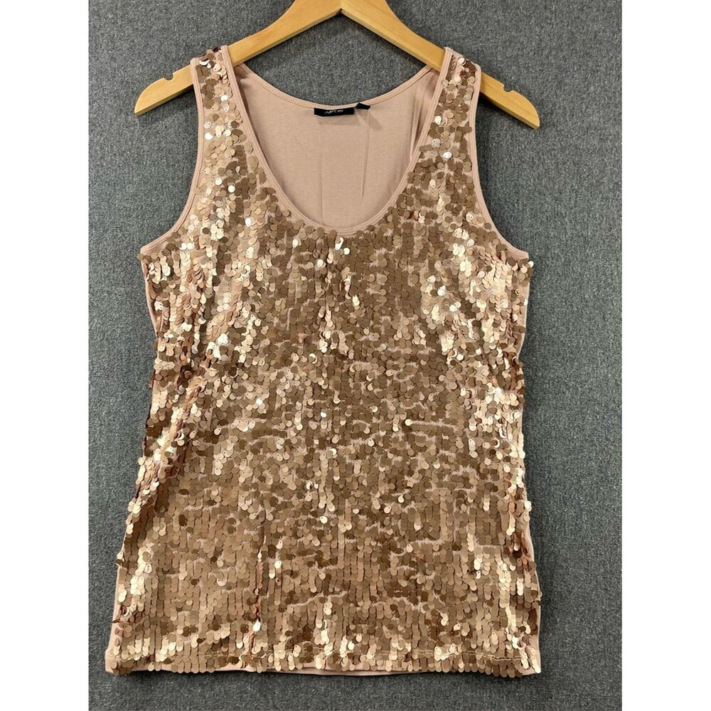 Sequin Sleeveless Tank Top Soft Stretch Comfortable Party Layering XL NWOT - Picture 2 of 8